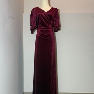 Elegant Burgundy Velvet Dress